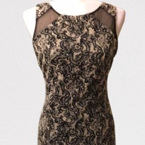 Alice + Olivia women’s black and cream sleeveless cocktail dress EUC siz…